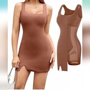 Popilush Mini Slit Cocktail Dress XXXL Shapewear Built-In  Party Dress